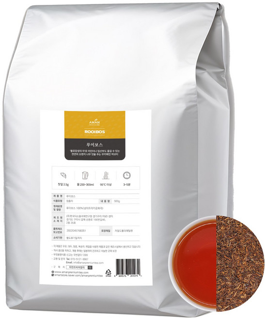 루이보스 무카페인 허브차 카페용 대용량 아만프리미엄티, 1개, 1개, 1개입, 500g