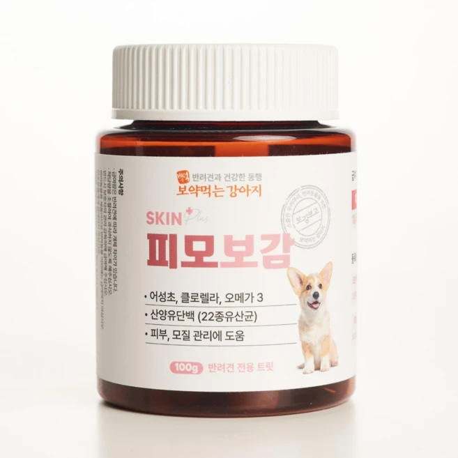 [보약먹는강아지] 피모보감 강아지 아토피 습진 털빠짐 피부 모질 영양제 (구피부보감), 1개, 면역력강화, 피부/피모, 90정 - 쿠팡