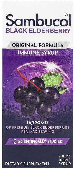 Sambucol 삼부콜 블랙 엘더베리 시럽 오리지널 포뮬러 120ml, 1개