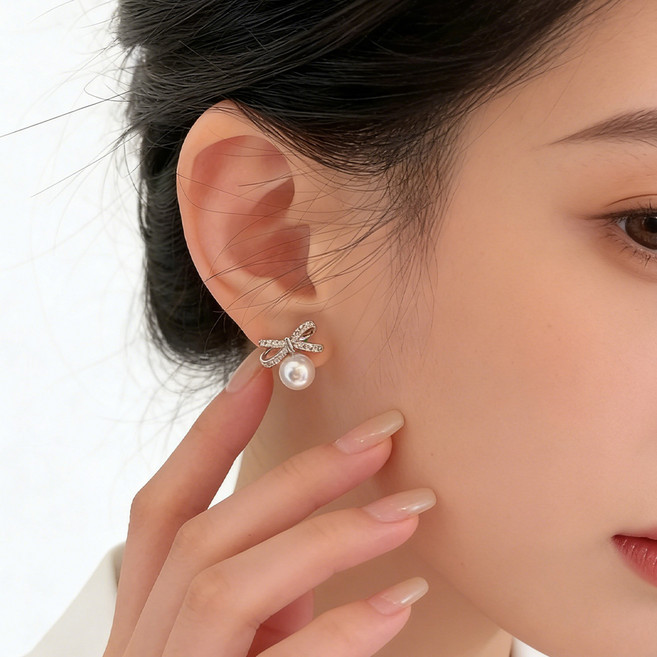 ONDOBIUM 원터치 클립형 귀찌 여성 귀안뚫는 진주 귀걸이