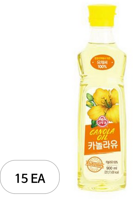 오뚜기 카놀라유, 900ml, 15개
