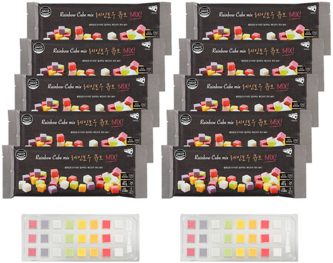 단미푸드 레인보우큐브치즈 8가지 과일 맛 10팩 (블랙 24구 영유아 어린이 간식) 80g 10개