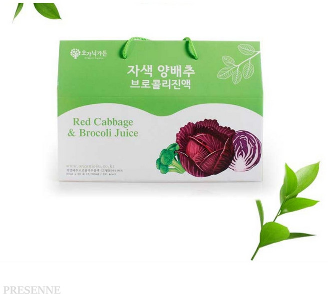오가닉가든 국산 양배추 브로콜리 즙 적 자색양배추 진액 농축액 주스 추출액 빨간 효능, 3개, 90ml