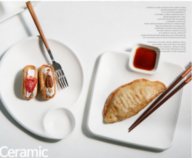 라임올리브 트윈 서빙 접시 원형, 1개, 단품, 화이트