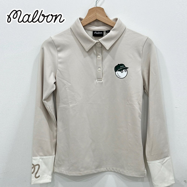 말본골프 여성골프웨어 버킷 소매 배색 골프 긴팔티셔츠