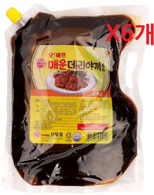 원하프박스매운데리야끼소스 2kgX6개오뚜기, 2kg, 6개