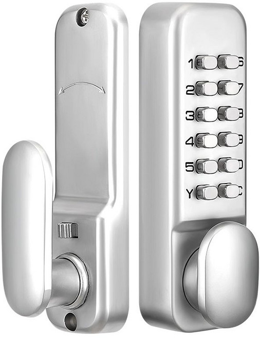 대문 도어락 야외 개폐기 잠금 캐비닛 암호방수 창고 1세대 380 실버, 45-55mm
