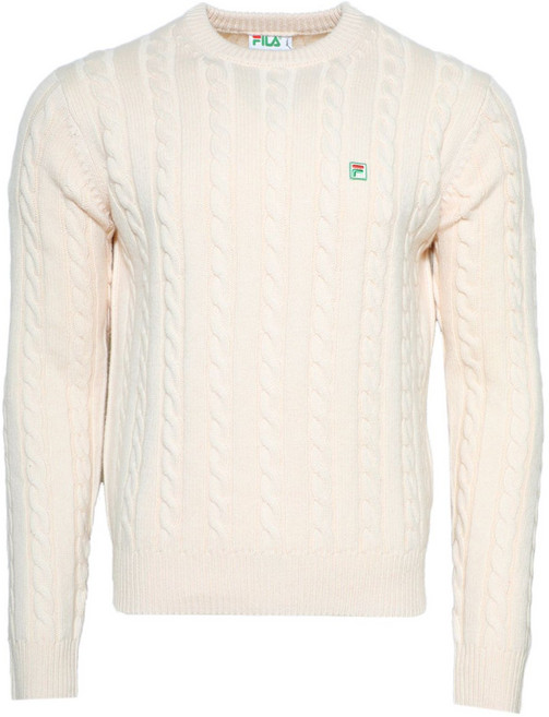 휠라 케이블 니트 크루 넥 스웨터