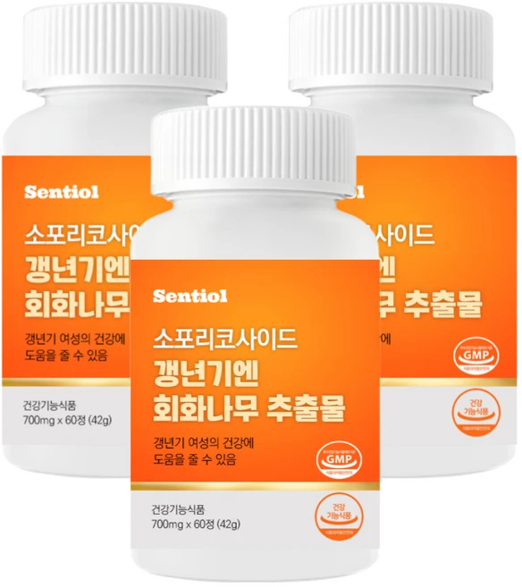 소포리코 사이드 갱년기 여성 보조제 / 플로라필 다이어트 회화나무 추출물, 3개, 60정 - 쿠팡
