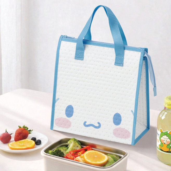 산리오 시나모롤 페이스 보온보냉 런치백 캐릭터 도시락가방 어린이 유치원 소풍 피크닉 보냉백 선물 점심도시락, 혼합색상