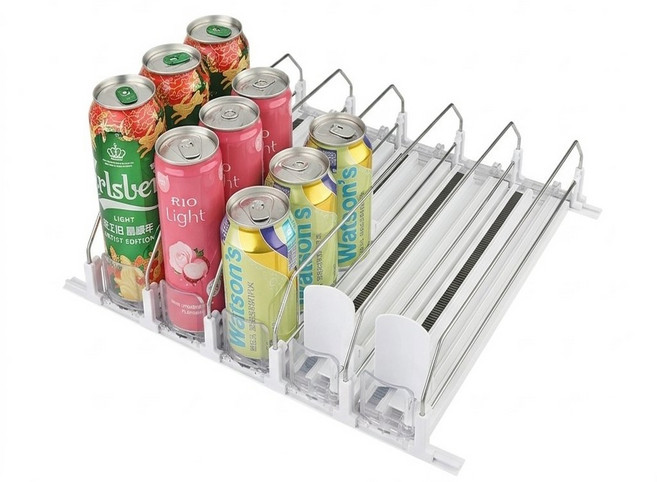 서이픽 냉장고 캔 음료 디스펜서 5열 자동정렬 정리트레이 음료수 정리함, 1개, 화이트