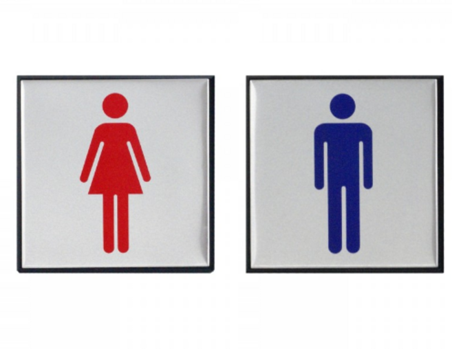 아트사인 화장실 스티커 표지판, 숙녀용1+신사용1, 2개