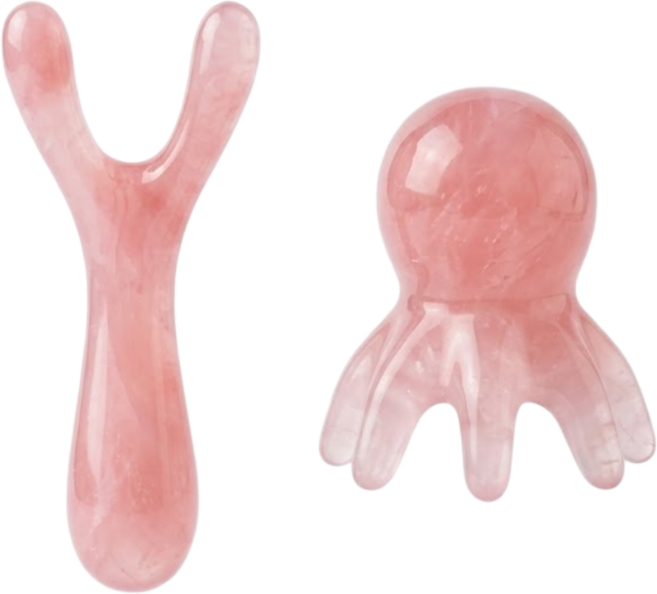 비전룸 로즈 핑크 크리스탈 괄사 2종, 로즈핑크, 1세트