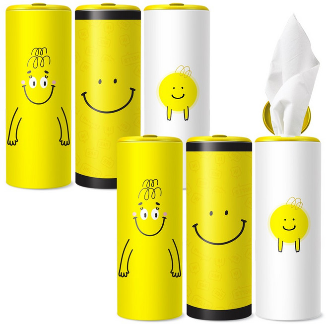 슬림티슈 6P [패밀리스마일] / 슬림티슈 스마일시리즈 프리미엄 차량용티슈 휴대용티슈, 1세트, 6개입