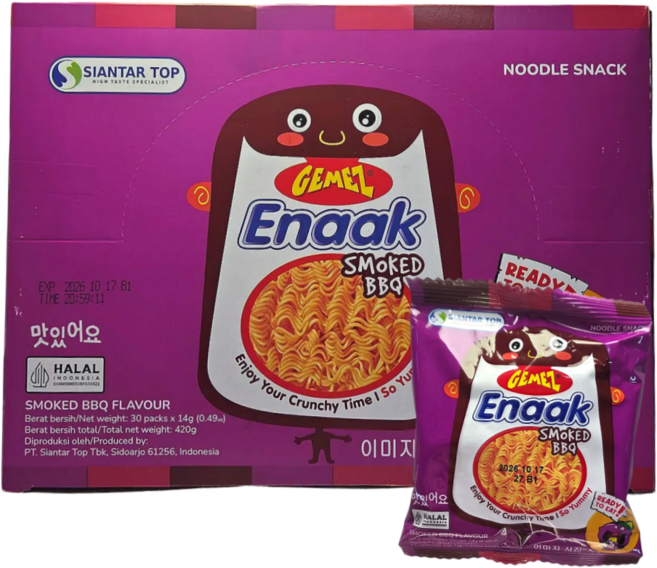 게메즈 에낙 스모크 바베큐맛 14gx30개 라면과자 수입과자 아이들 간식 술안주, 14g, 30개