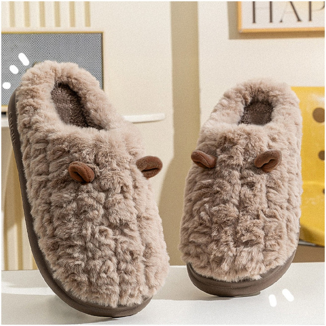 뽀글이 부클 방한 슬리퍼 양털 실내화 커플 겨울 털 슬리퍼