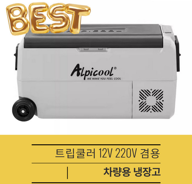 트립쿨러 12V 220V 겸용 차량용 냉장고 이동식 차박 쿨러 휴대용 캠핑용 캠핑 대용량, 36리터