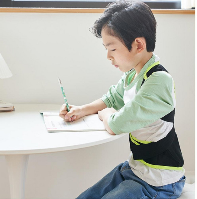 어린이 바른자세 거북목 굽은등 초등생 아동 고정 어깨 키즈 허리 주니어 스마트폰, 단일, 1개