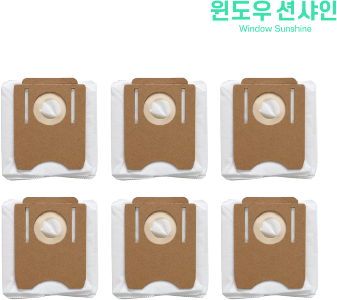 비브랜드 클리엔 T24 / 미디어 S8+ 로봇청소기 호환 더스트백 먼지봉투 소모품, 6개