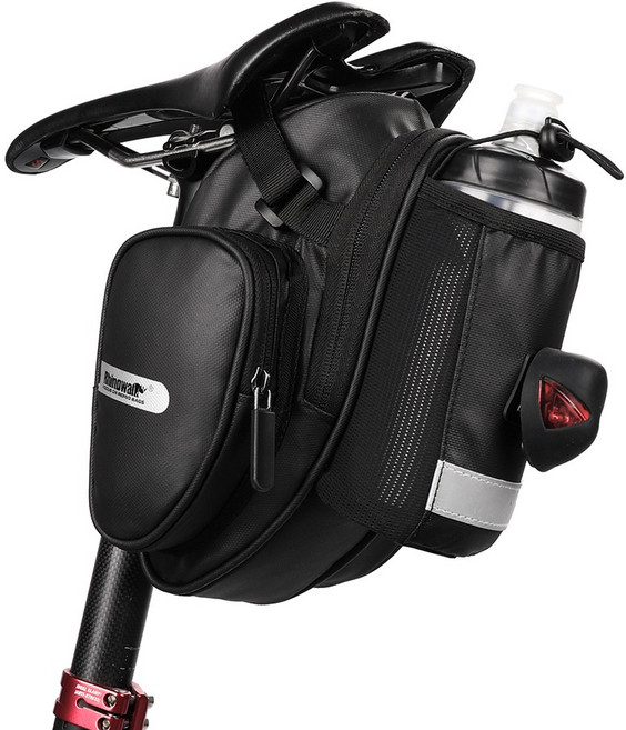 라이노워크 자전거 안장가방 물통 거치 새들백 X21557, 1개, 블랙