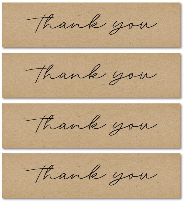 인쇄픽 데코 선물포장 크라프트지 사각 땡큐스티커 80개입, 80개