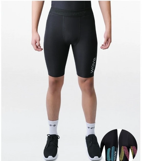 웨이브웨어 허벅지 햄스트링 테이핑 컴프레션 쇼츠 SL20, 블랙, 1개, L (70~80kg) - 쿠팡