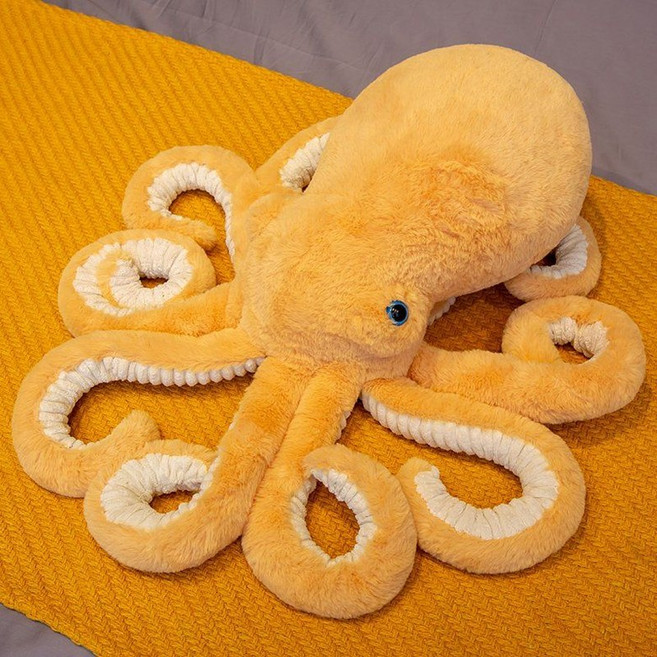 대왕문어인형 문어인형 대왕 쿠션 인형 선물 대형, 연한 갈색