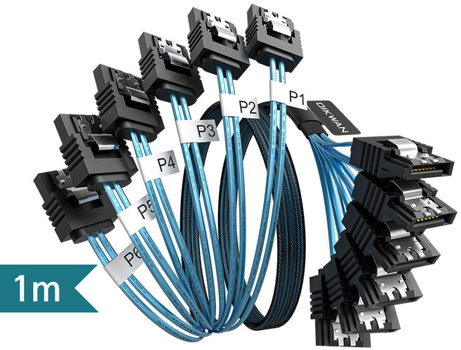 6P/SATA3.0 TO 6P/SATA3.0 케이블/1M 6Gpbs/7PIN핀 SSD 초고속 데이터전송 사타 통신케이블, 1000mm, 1개