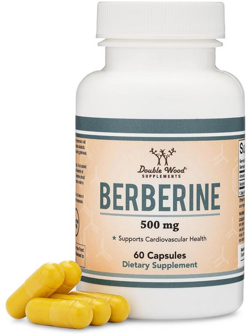 버베린 보충제 500mg 60캡슐(제3자 테스트 비 변형 텐 프리 세이프) AMPK 활성제 - 더블 우드의 심혈관 을 위한 HCL, 옵션 1