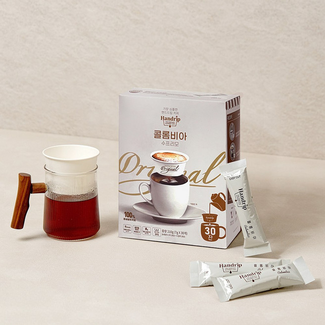 핸드립 오리지널 콜롬비아 수프리모 드립백커피, 7g, 30개입, 1개