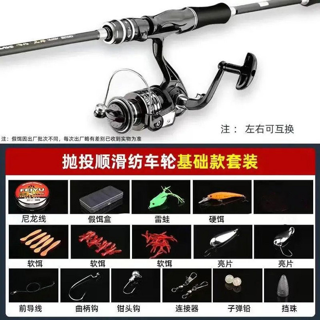 路亞竿套裝 海釣竿 魚竿 磯釣竿 套餐送豪禮 海桿 遠投釣竿 遠投海竿 拋竿 魚竿 水滴輪 紡車輪, 基礎套裝（送魚線+精品餌盒）,2.1米水滴輪（左手搖輪）