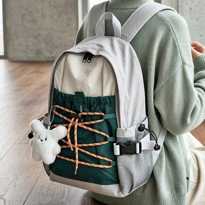 듀엘라 초경량 나일론 백팩 여성 여행 등산 학생 캐주얼 데일리 가벼운 여자 배낭