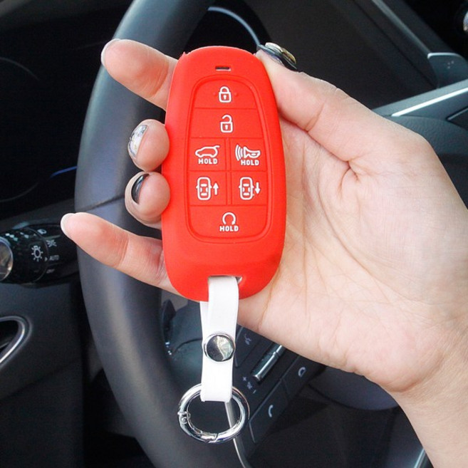 현대 쏘나타 DN8 그랜져IG 넥쏘 키케이스 키홀더 키링 호환 용품, 01. 7버튼 키케이스 (화이트)