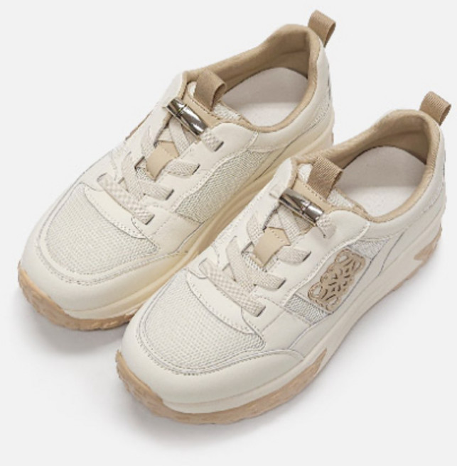 메쉬 밴딩 자석클립 여성 키높이 통굽 쿠션 운동화 스니커즈 4.5cm