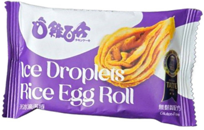 雞百分 無麩質米冰滴蛋捲 (原味) - 酥脆米製蛋捲, 1個