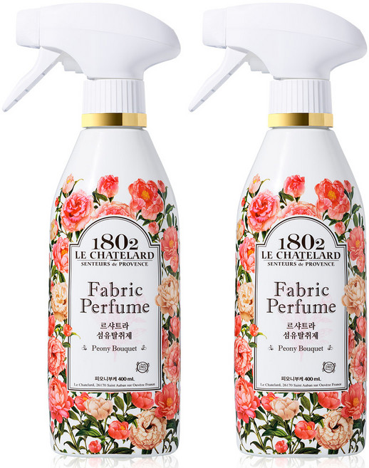 르샤트라1802 섬유탈취제 피오니부케향 본품, 400ml, 2개