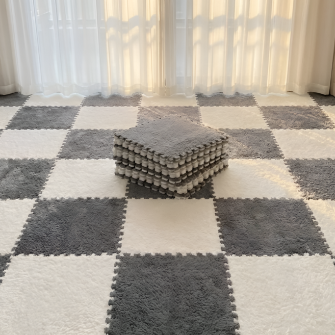 유피해피 층간소음 바닥 거실 퍼즐매트, 10개, 유피 그레이