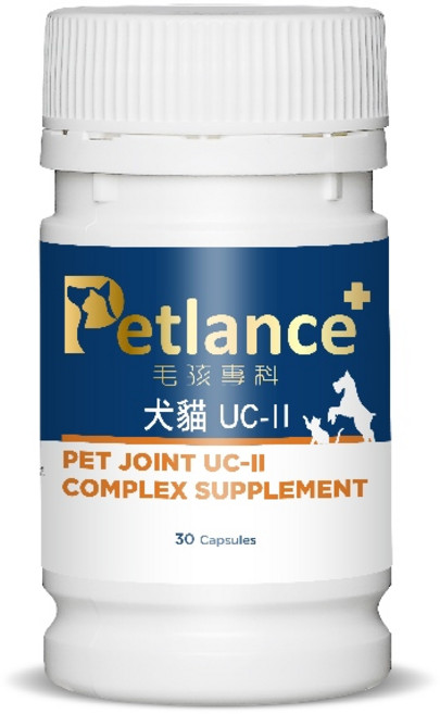 Petlance 毛孩專科 犬貓魚油粉 專利微膠囊 DHA EPA 皮膚毛髮亮麗 眼睛心血管關節保健 GOED認證 30包, 1個, 犬貓UCII(30粒), 30ml, 關節