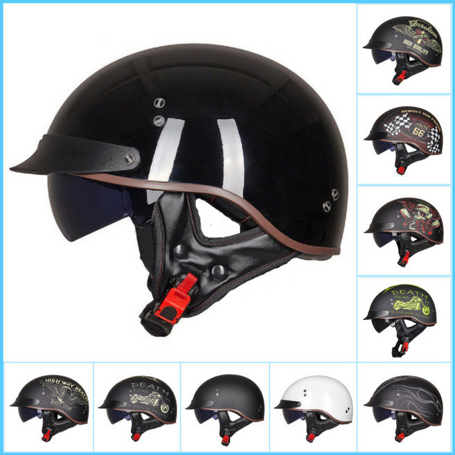 반모 오토바이 헬멧 클래식 하이바 할리 경량 빈티지 여름, I