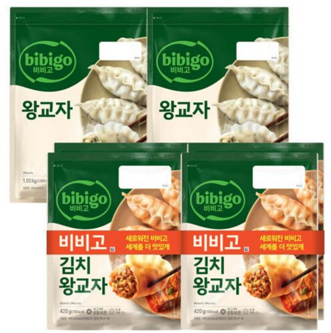 CJ비비고 왕교자 1.05kg X 2 + 김치왕교자 420g X 4, 6개