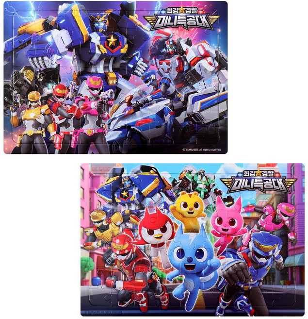 미니특공대 최강경찰-8절퍼즐 2종세트, 63피스, 1개