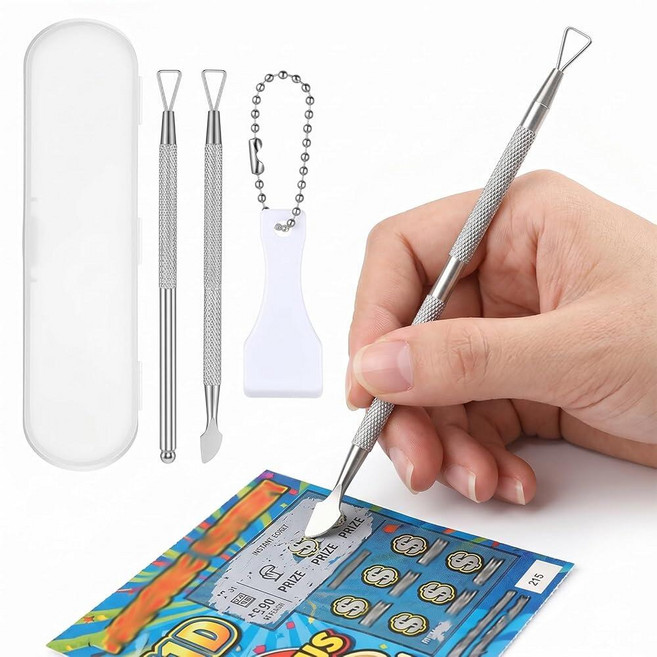 3 PCS Lottery Ticket Scratcher Tool Set Multi-use Lotto Scratcher Tool with Blade Tip Ball Bead