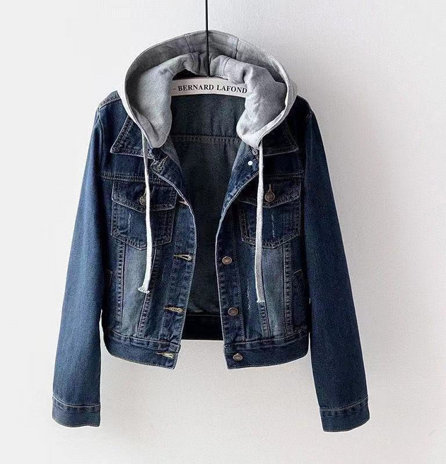 여자 청자켓 후드 탈부착