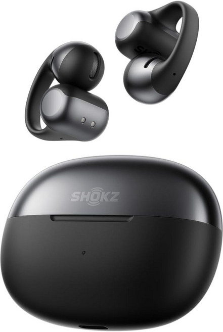 Shokz OpenDots ONE 開放式耳夾耳機，支援杜比音頻與IP54防水，具備16mm驅動單體與40小時續航力, 黑色