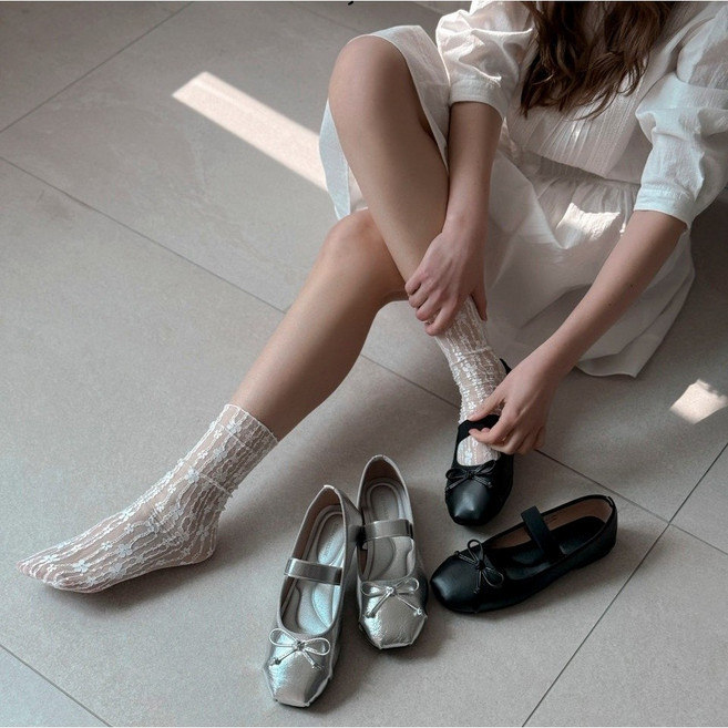 발레코어 토슈즈구두 슈슐랭 마루 리본 발레리나 토슈즈 1cm