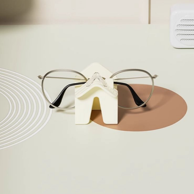 래미리아 미니 안경 거치대 안경 진열대, 1개, 아이보리(보라색 쿠션 증정)