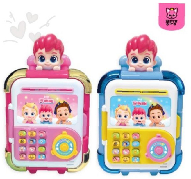 캐릭터 금고 모양 저금 완구 음성 멜로디 발광 기능 어린이 돈 모으기 습관 교육, 1개, 랜덤