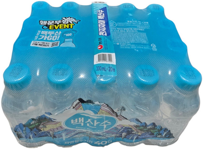 백산수 무라벨 생수, 330ml, 60개