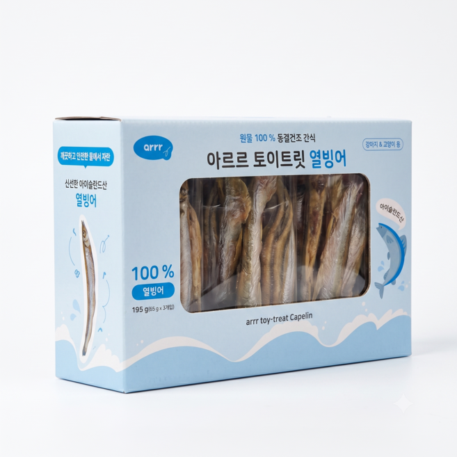 아르르 강아지&고양이 열빙어간식65G X3 ARRR PET TREAT CAPELIN ~2026/09/20