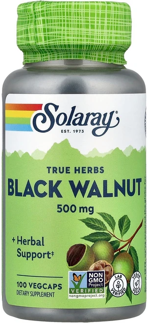 솔라레이 트루 허브 블랙 월넛 500mg 100정 식물성 캡슐 SOR-00180, 1개 - 쿠팡